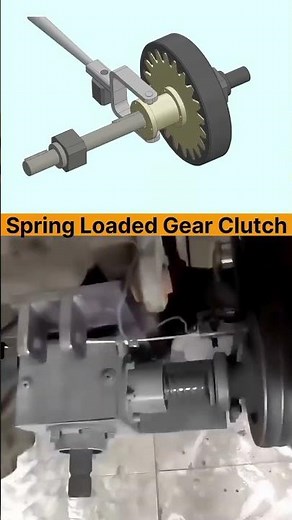 Spring loaded gear clutch mechanism #mechanical #mechanic #mechanicalengineering #machine #tecnician