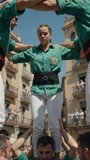 Watch a Human Tower Rise in a Spanish Town Square — Castell Tradition