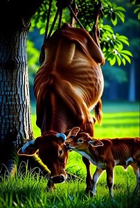 Brave Farmers And Baby Calf Team Work Rescue Cow Trapped By Hunters! #humanity #cow #animals #pets