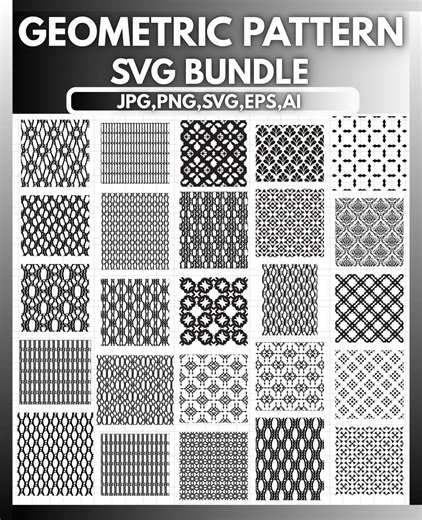 Geometric Seamless Patterns SVG Bundle, Vector Clipart (digital Download) - Etsy