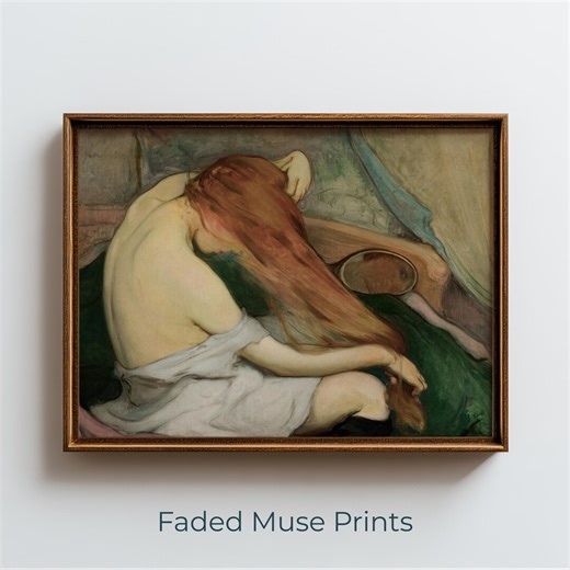 Seated Woman With Auburn Hair in Vintage Art Nouveau Style (digital Download) 548 - Etsy