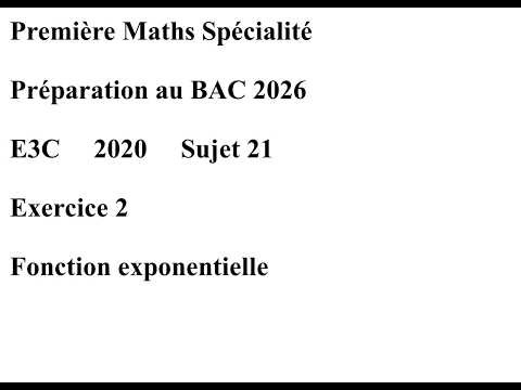 Première Spécialité E3C 2020 Sujet 21 Exercice 2 Fonction Exponentielle Evolution d'une température