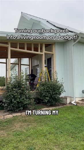 Most people think adding a room onto your house automatically means spending tens of thousands of dollars. But with some planning, a little creativity, and a lot of hard work, that’s not always the case. We’re turning this back porch into a brand-new living room, and one of the biggest ways we’re cutting costs is by repurposing windows from a renovation project instead of buying brand-new ones. Today we’re in the framing stage—the part that lays the foundation for everything that comes next. Fol