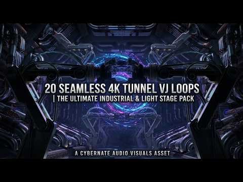 20 Seamless 4K Tunnel VJ Loops | The Ultimate Industrial & Light Stage Pack