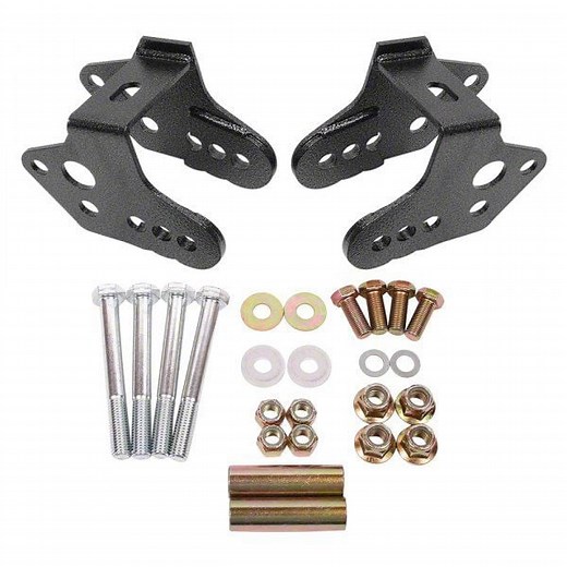 BMR Mustang Bolt-On Rear Lower Control Arm Relocation Brackets; Black Hammertone BMR-CAB740H (79-04 Mustang, Excluding 99-04 Cobra) - Free Shipping