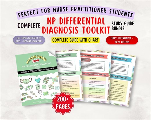 Complete NP Differential Diagnosis Toolkit, 200  Pages, 30  Topics, 2026 Hyperlinked PDF - Etsy
