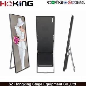 [Hot Item] Floor Poster P1.5 P1.86 P2 LED Mirror Poster Display Screen with Stand Wheel LED Display