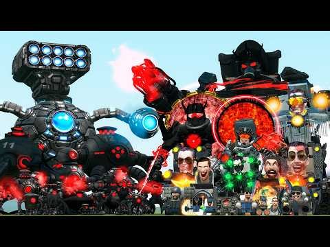 FLAMETHROWER OMNIDROID V18 FAMILY VS JUGGERNAUT TITAN SKIBIDI TOILET BOSSES (Garry's Mod)