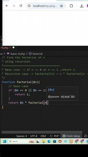 Recursion in 60 Sec | find the factorial of N 🔥