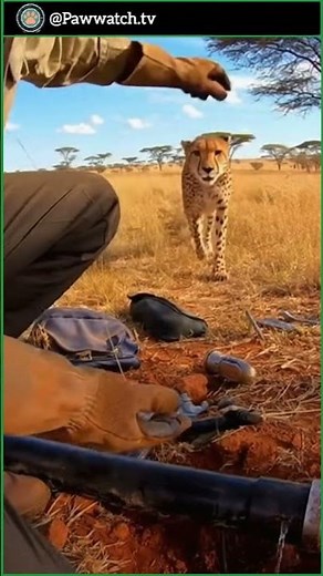 Cheetah Asks Human For Help 🐆