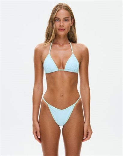 Contrast V Front Thong Bikini Bottom in Skyline X Refreshmint | Glassons AU