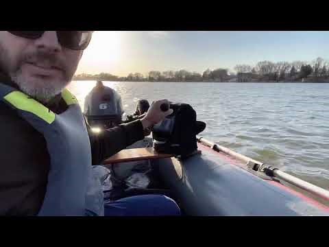 6hp Yamaha on a 10ft dinghy with hydrofoil fin