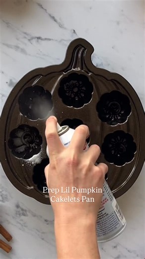 How to make the CUTEST fall treat → Apple Cider Donut Pumpkin Cakelets! 🍎🎃⁠ ⁠ Baked in our Lil’ Pumpkin Cakelet Pan, these mini cakes are soft, spiced, and rolled in cinnamon sugar for the ultimate fall flavor. ✨⁠ ⁠ Get full recipe pan on our website! | Nordic Ware