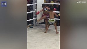 Shocking footage shows two five-year-old boys boxing in Thailand