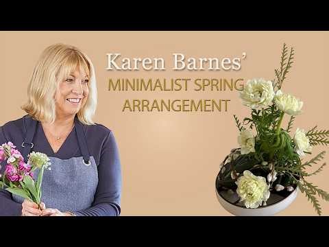 Minimalist Spring Arrangement | Anemone & Pussy Willow Design by Karen Barnes