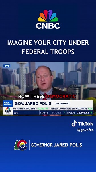 State National Guard forces exist to serve and protect our communities. I shared with @cnbc that governors have a responsibility to ensure the federal government doesn’t overreach, and asked people to imagine the reaction if the roles were reversed under President Biden. Protecting Coloradans’ safety and rights comes first.