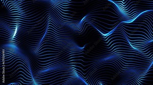 Abstract digital particle waves with light reflections. Digital particles, cyber and technology background. Data flow concept, sci-fi background, digital space. Hi-tech information flow, blockchain. Stock Video