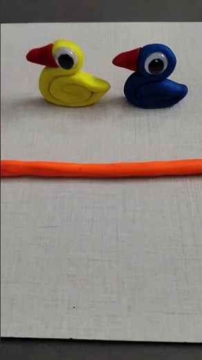 Fun with Clay - Make a Duck from Colored Clay #shorts