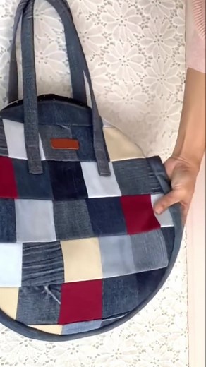 Patchwork denim bag#fyp #foryou #bags #foryoupage #diy #bag #handbag