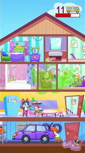 Morning routine cartoon for kids! Brush your teeth and wash your face #forkids #purrpurr