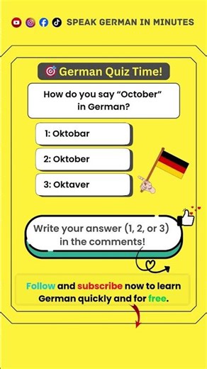 German Quiz 🇩🇪 How Do You Say “October” in German? Monate auf Deutsch