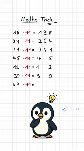 Kopfrechnen Trick zum Multiplizieren mit 11