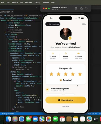Satisfying Rating Animation for Flutter — Smooth UI Coding
