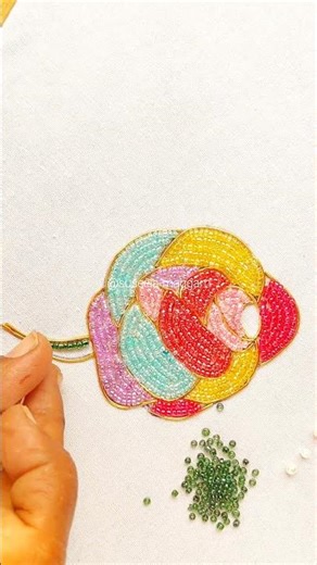 Multi-Color Rose🌹 Embroidery Design | #trending #art #embroidery #viral #shortvideo #youtubeshorts