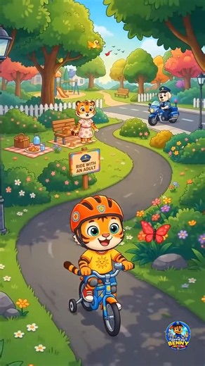 Sheriff Dog to the Rescue! 🐶🚓 Kids Bike Safety Tips 🚲 #shorts #kidsvideo