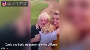 WATCH: Boris and Carrie Johnson get photobombed by son Wilfred