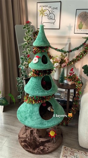 🎄 A tree just for your furry friend! This Christmas Tree for Cats gives them their own holiday fun 🎁🐾 Let them enjoy a festive climb! 🔍 Find it at https://temu.to/m/ulnpw9b2xzr or use this code dty8475. #Temu #TemuFinds #PetHoliday | Temu