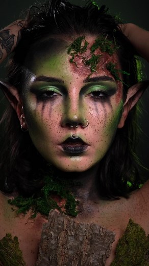 Forest Elf makeup tutorial 🌿 #makeupartist #makeup #fyp #capricorn #fantasymakeup