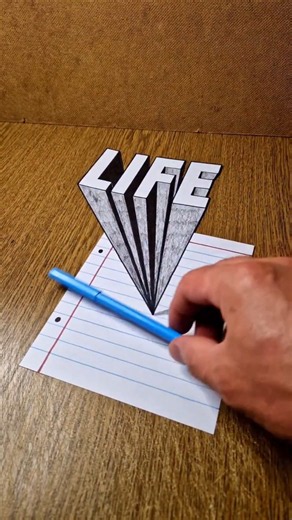 3D "Life"! TUTORIAL HERE 👇 #drawing #art #3dart #viral #draw #opticalillussion #easydrawing #life