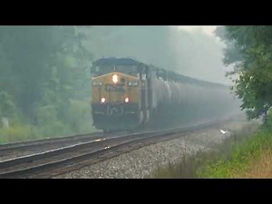 BNSF Train Meets CSX Train With Fallen Flags! Plus: Fast CSX Stack Train! CSX Train + More Trains!