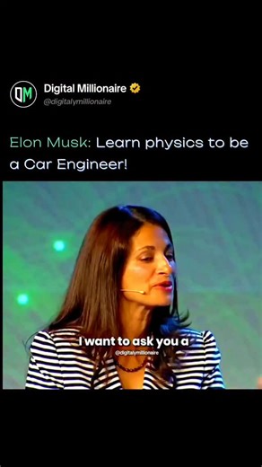 𝐃𝐢𝐠𝐢𝐭𝐚𝐥 𝐌𝐢𝐥𝐥𝐢𝐨𝐧𝐚𝐫𝐢𝐞 🇺🇸 on Instagram: "When asked what his 14-year-old son should study to become a car engineer, Elon Musk didn’t say engineering, coding, or business. He said — physics. ⚡ Physics, he explained, teaches you to think from the ground up. To break problems apart and rebuild them using logic, not assumptions. In a world full of copy-paste thinking, that mindset is a superpower. Musk studied both physics and economics at the University of Pennsylvania, but it was 