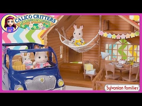 Calico Critters Sylvanian Families Lakeside Lodge Gift Set with Family Van Kids Toys