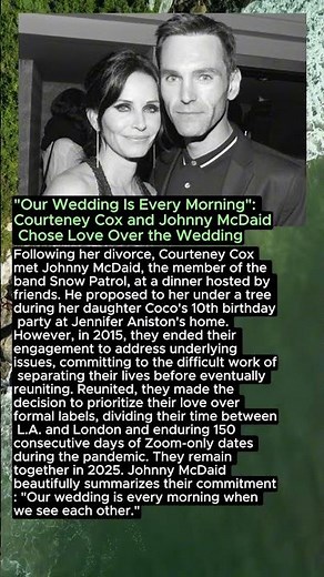 "Our Wedding Is Every Morning": Courteney Cox and Johnny McDaid Chose Love Over the Wedding