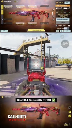 Best M4 [Black Gold Royal] Gunsmith for BR | No Recoil, High Damage Loadout | Call of Duty Mobile
