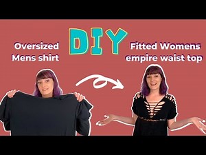 DIY Top Clothing Hacks - T-Shirt Transformation - Upcycle to an Empire Waist Top - No Sew!