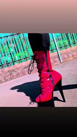 Slow motion walk in 7 inch heels