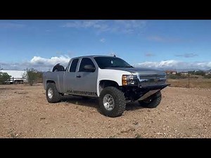 Chevy Prerunner, phase 1 of build, bumper, fiberglass, removable tire cage