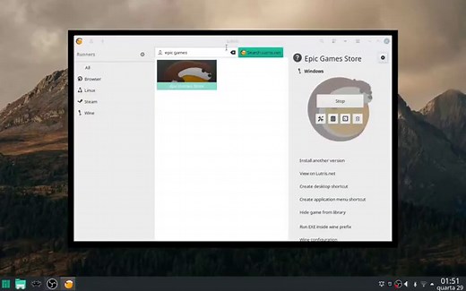 Installing Epic Games Store With Lutris on Manjaro