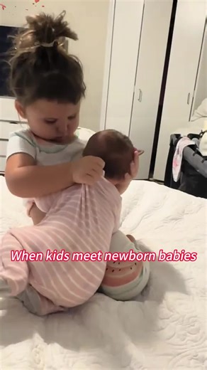 When kids meet newborn babies #kids #baby #meet #newborn #usa🇺🇸