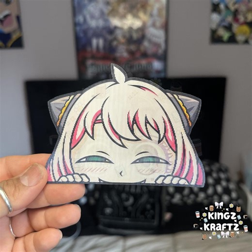 Anime 3D Motion Peeker Sticker | Waterproof Vinyl Decal | Anya Forger - Etsy