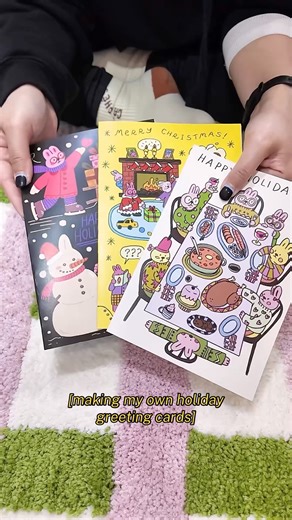 Making my own Xmas cards for maximum whimsy!! Available for download on my Gumroad #illustration