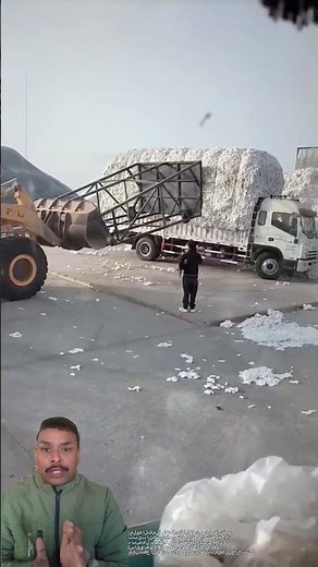 High-Speed Cotton Offloading with Special Excavator Attachment #shortsfeed #shorts #trending