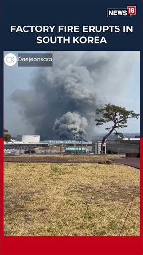 Eyewitness Video Captures Thick Smoke Rising From A Factory Fire In South Korea | N18S