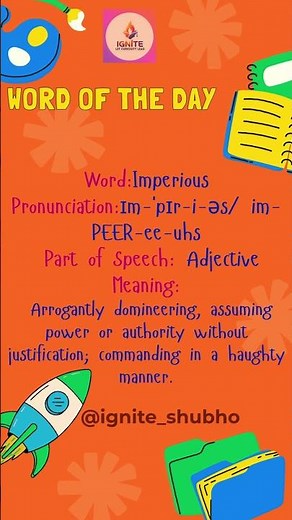 Word of the Day:IMPERIOUS*Meaning,Pronunciation & Example‪@OnlyIasnothingelse‬‪@StudyIQEducationLtd‬