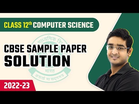 CBSE Sample Paper 2023 | CBSE Sample Paper 2023 Class 12 Com Science CBSE Board Exam 2023 (2022-23)