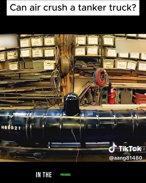 Can air crush a tanker truck? Part2#popular #fyp #foryour